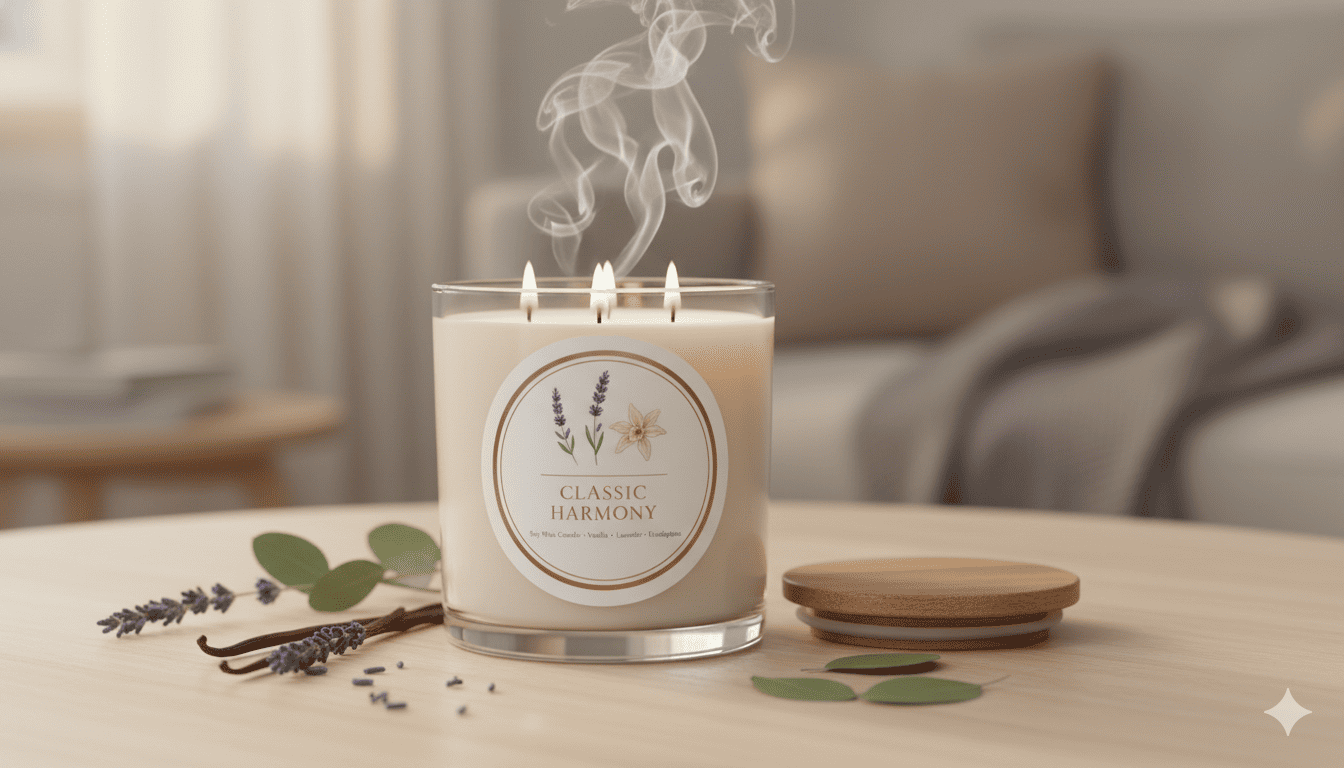 Klassiset tuoksut soijavahakynttilä vanilja laventeli eukalyptus
