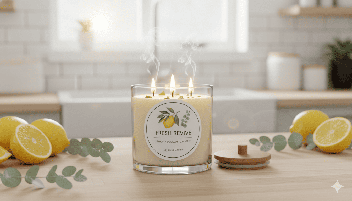 Raikkaat tuoksut sitruuna ja eukalyptus tuoksuvilla