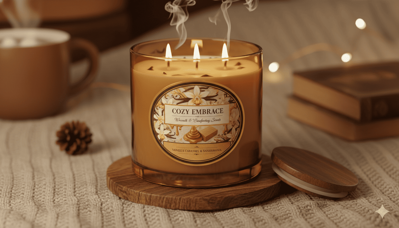 Lämpimät tuoksut vanilja karamelli ja sandelpuu tuoksuvilla